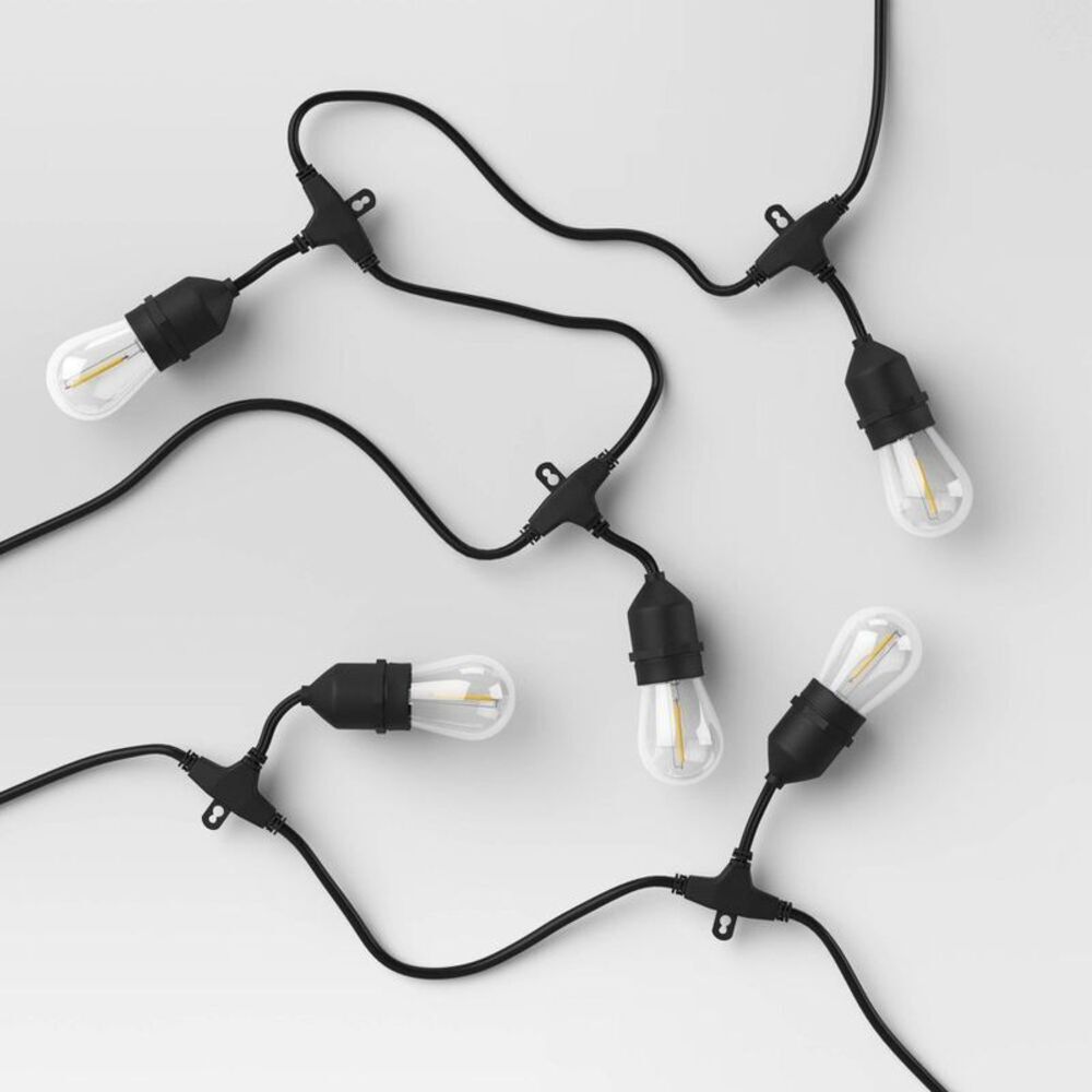 Threshold - 10ct LED Drop Indoor Outdoor Café String Lights Cl Black